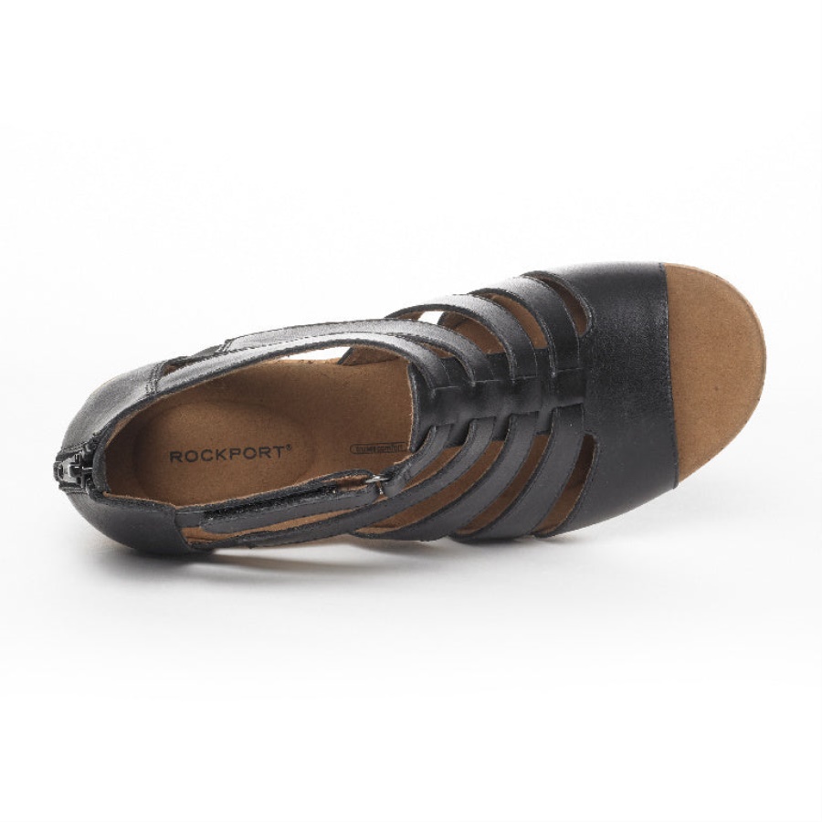 Sandália Gladiador Rockport Briah Couro Preto