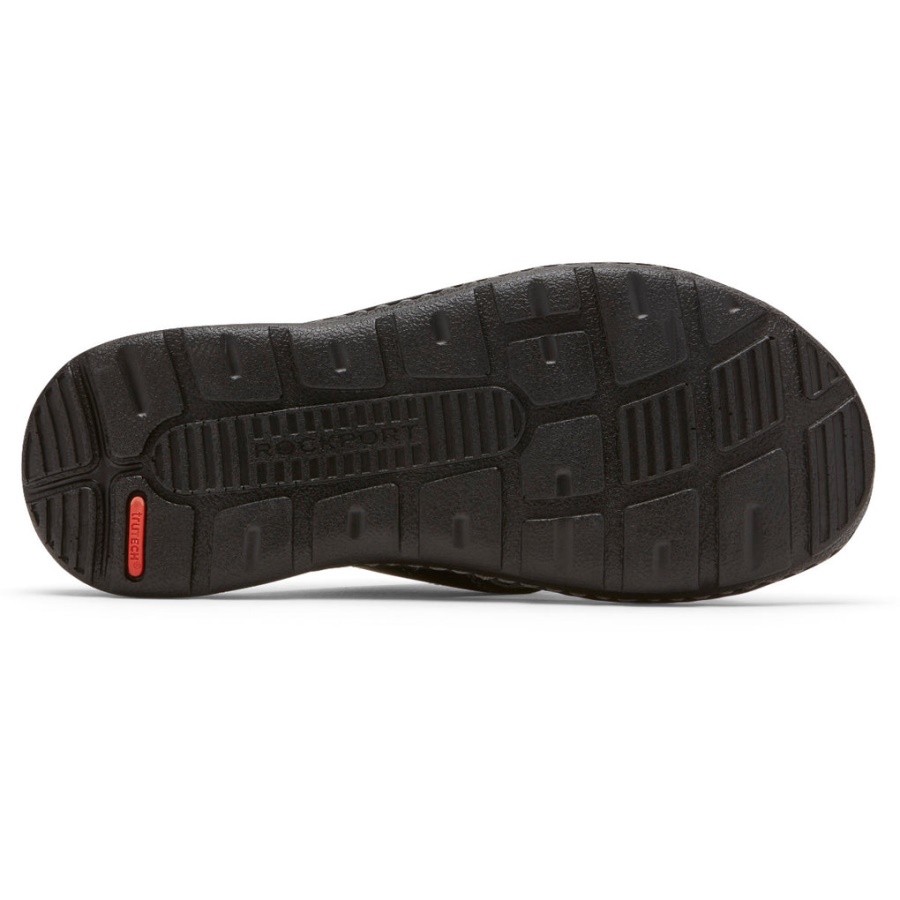 Rockport Darwyn Cross Band Sandália Slide Couro Preto Ii