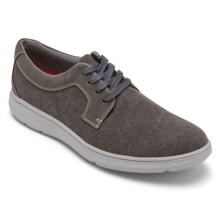 Rockport Masculino Com Bico Liso 4 Olhos Oxford Lona Nobuck