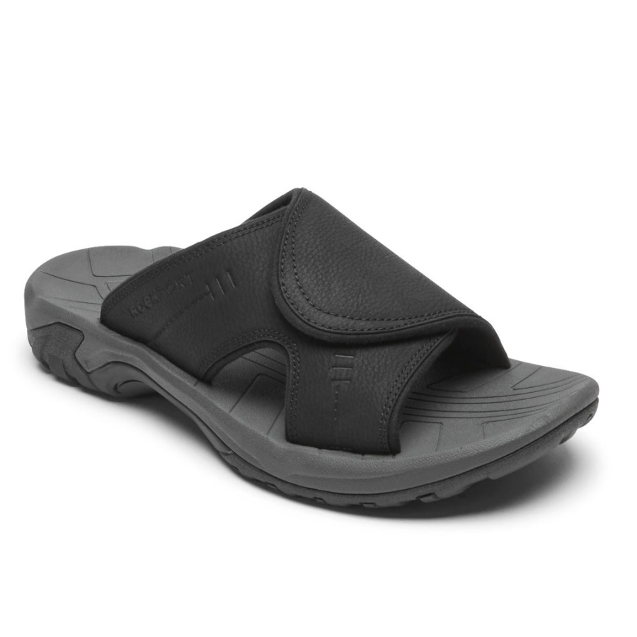 Sandália Masculina Rockport Byron Slide Preta