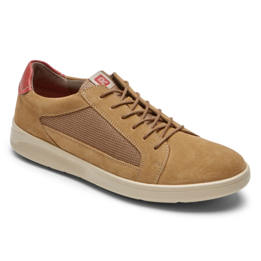 Tênis Caldwell Cupsole Masculino Rockport Camurça Bege Malha Vicunha
