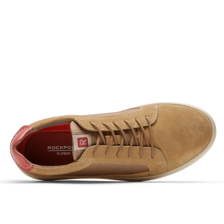 Tênis Caldwell Cupsole Masculino Rockport Camurça Bege Malha Vicunha