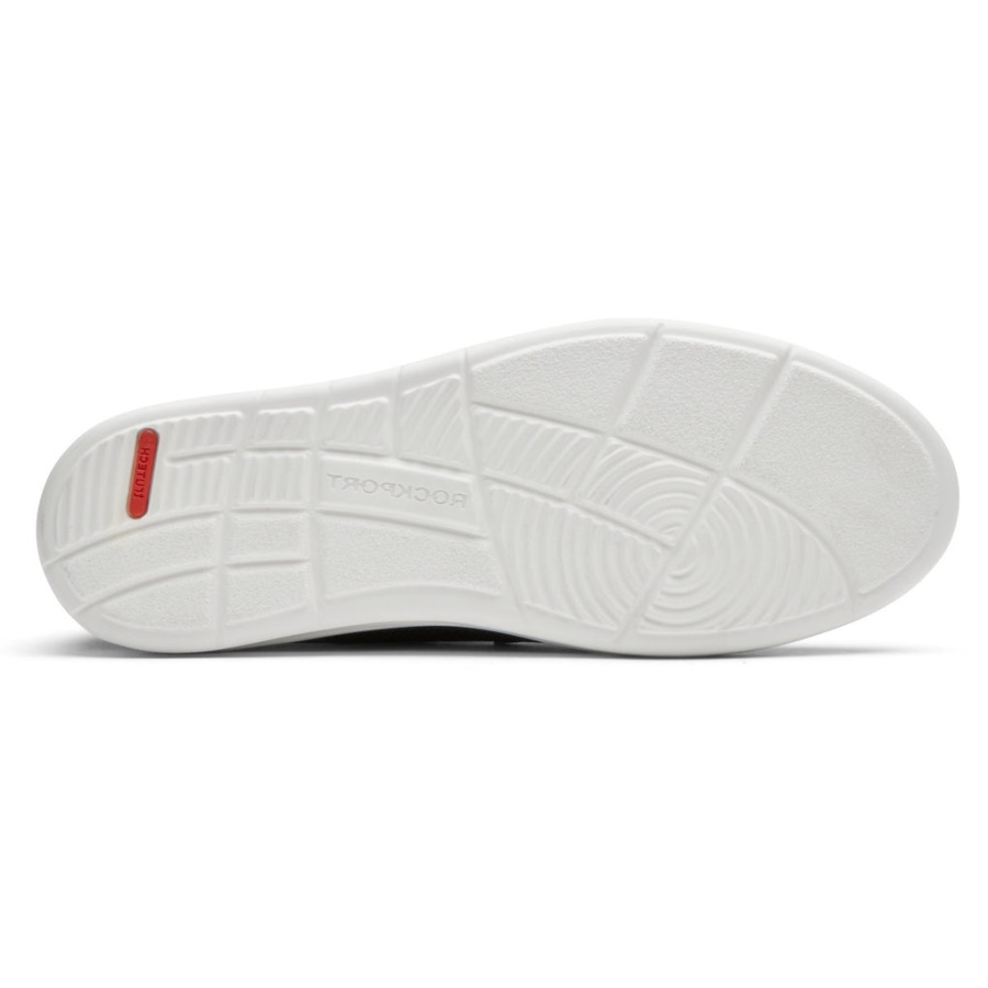 Rockport Caldwell Bico Liso Oxford Couro De Malha Preta Masculino