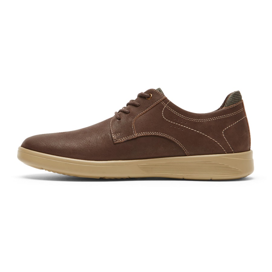 Rockport Caldwell Bico Liso Oxford Java Couro Masculino Rockport