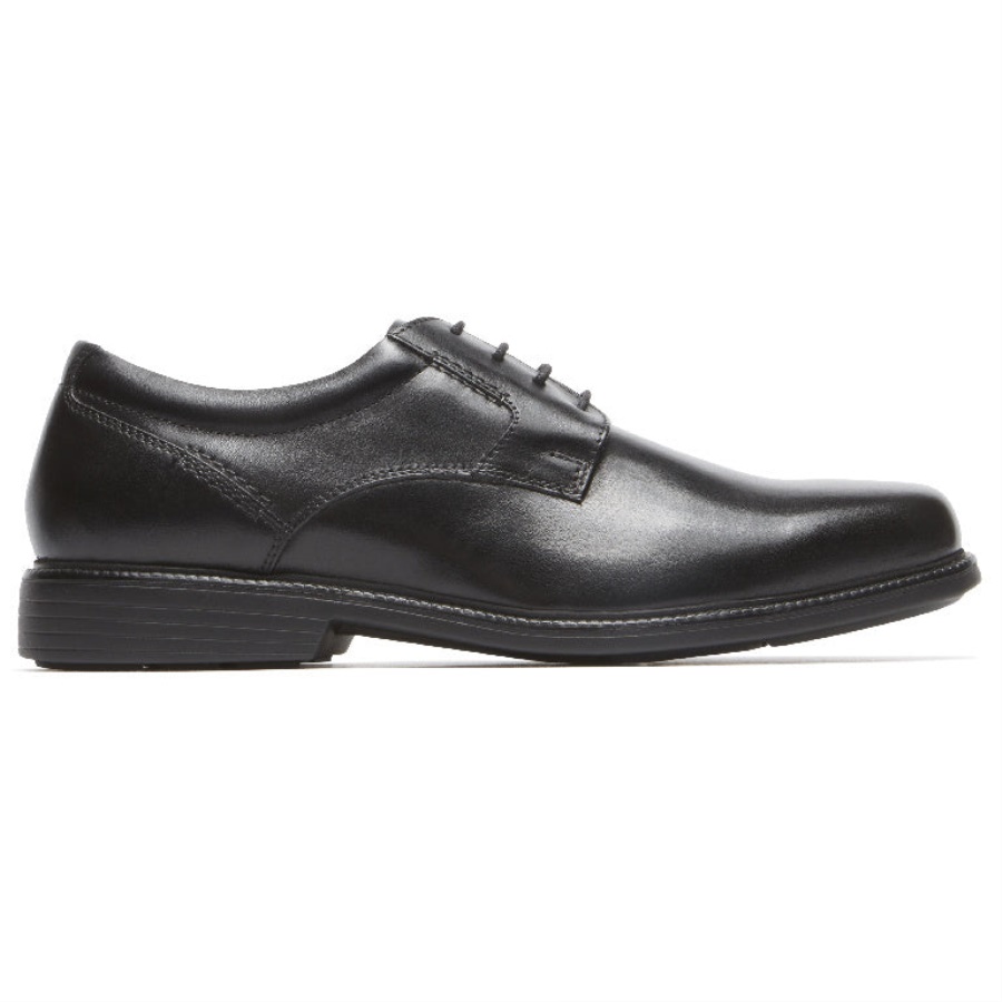 Rockport Masculino Charles Road Dedo Liso Oxford Preto