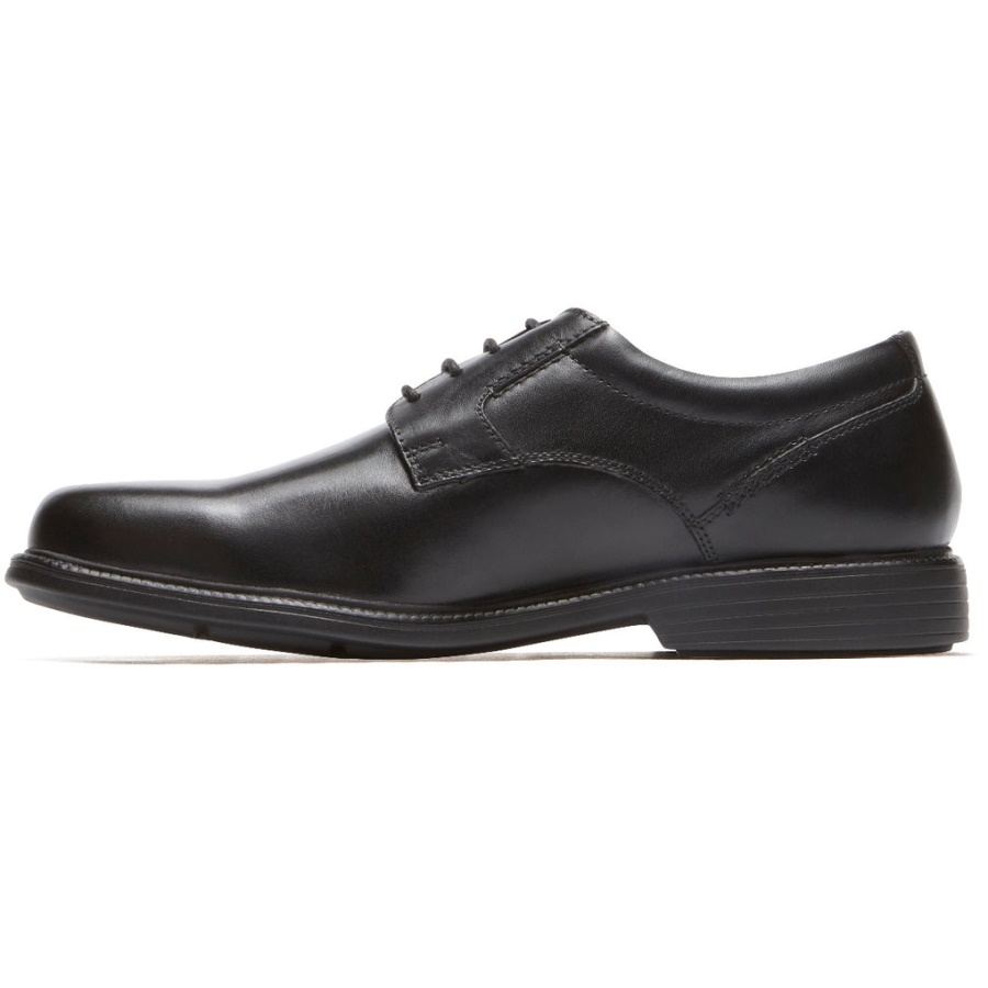 Rockport Masculino Charles Road Dedo Liso Oxford Preto