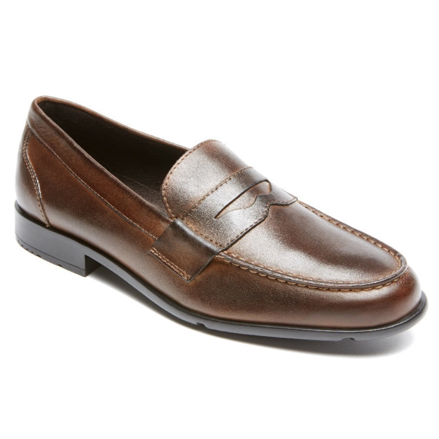 Mocassim Clássico Masculino Rockport Marrom Escuro