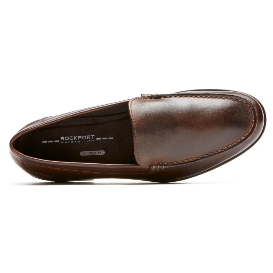 Mocassim Veneziano Clássico Masculino Rockport Marrom Escuro