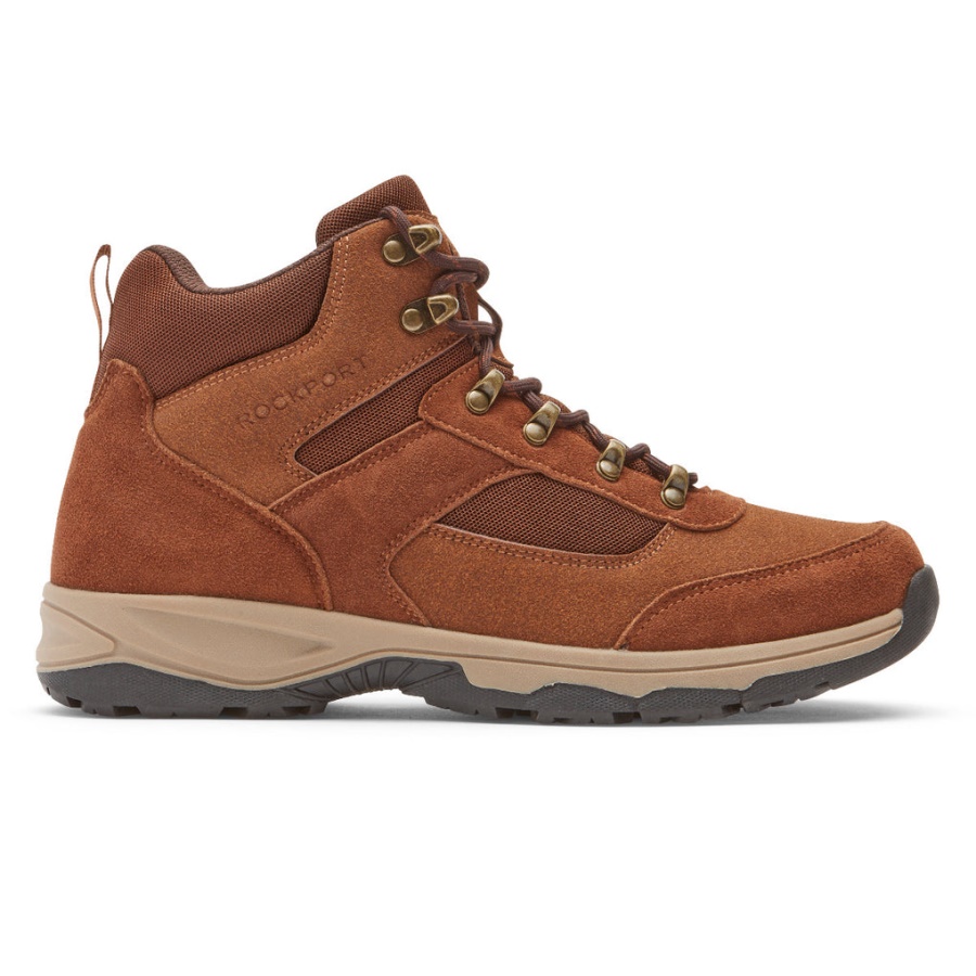 Bota De Caminhada Dickinson Masculina Rockport Bronzeada