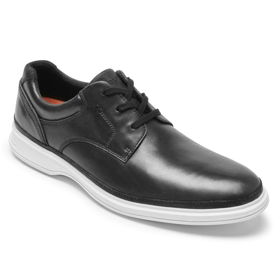 Dressports Masculino Rockport 2 Go Plain Toe Couro Liso Preto