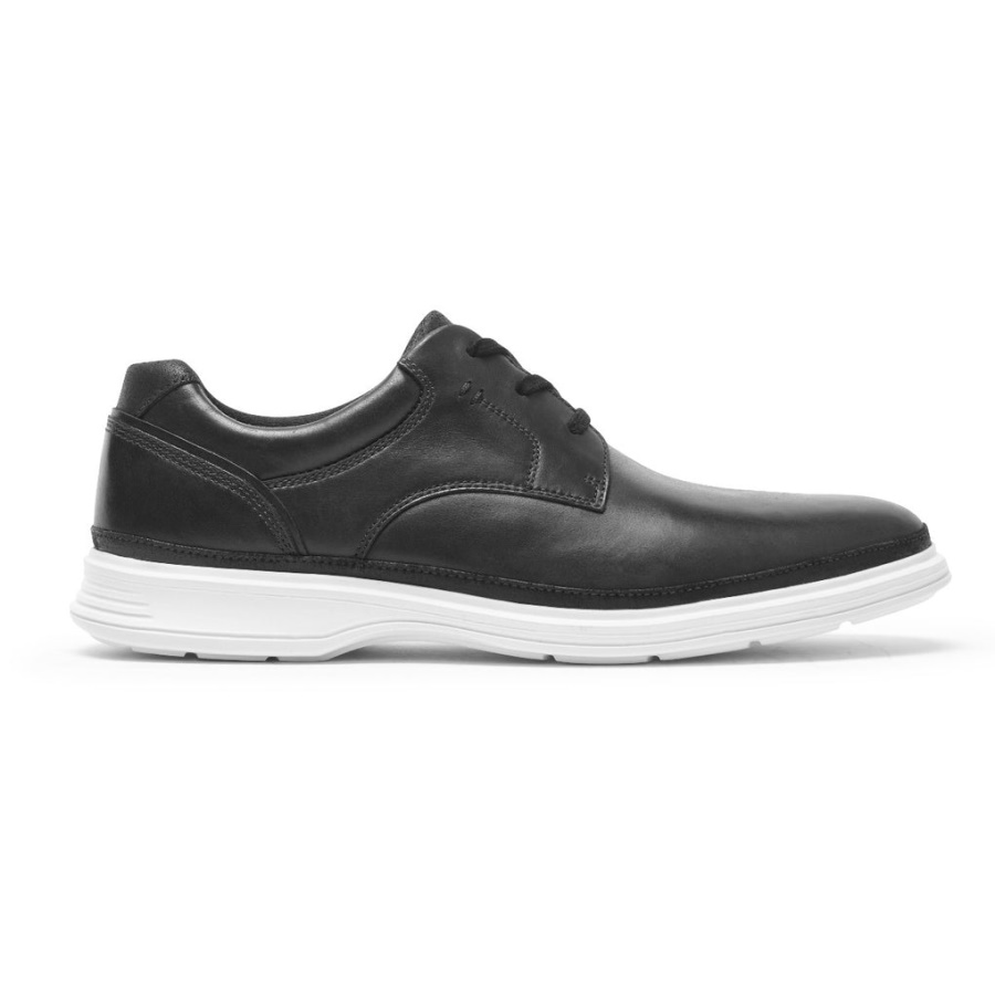 Dressports Masculino Rockport 2 Go Plain Toe Couro Liso Preto