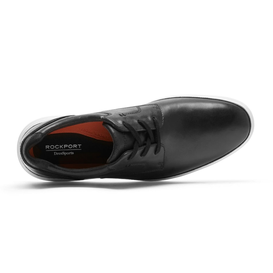Dressports Masculino Rockport 2 Go Plain Toe Couro Liso Preto