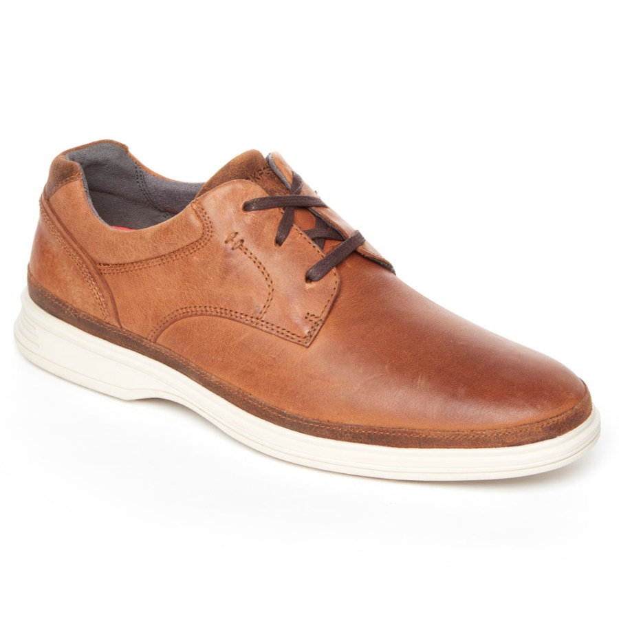 Dressports Masculino Rockport 2 Go Plain Toe Novo Caramelo