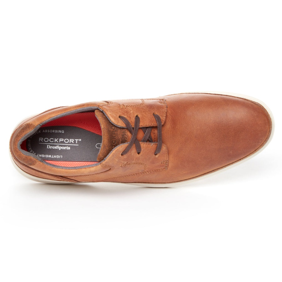 Dressports Masculino Rockport 2 Go Plain Toe Novo Caramelo