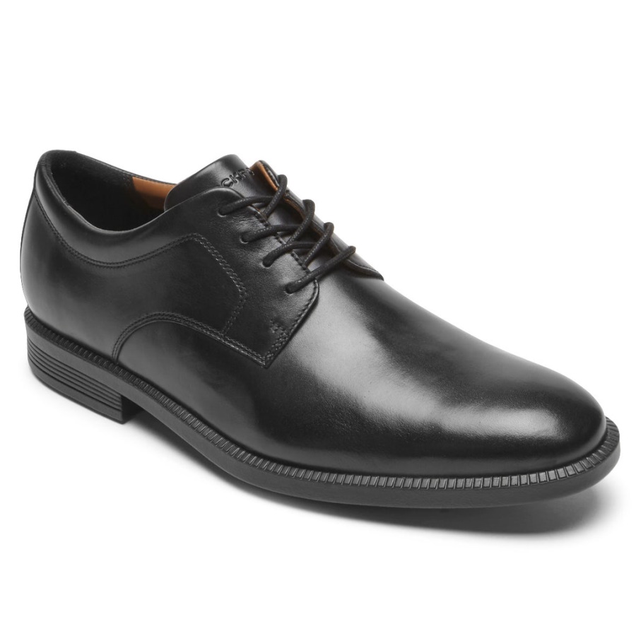 Calções De Vestir Masculinos Rockport Mais Bico Liso Oxford Preto
