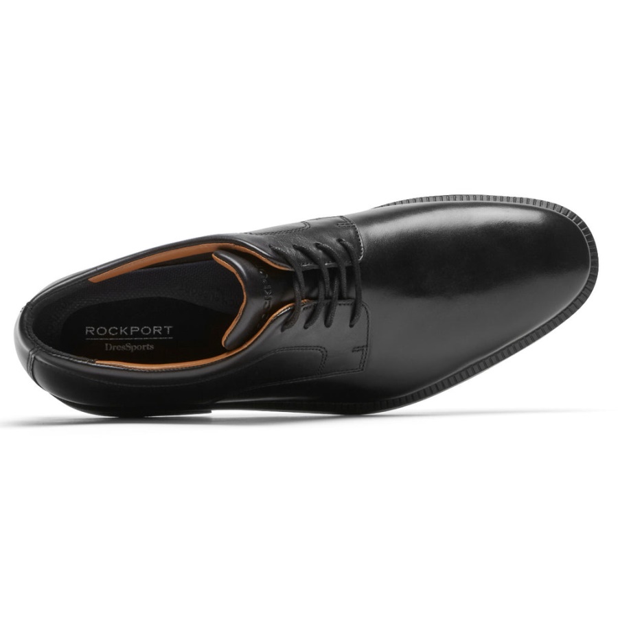 Calções De Vestir Masculinos Rockport Mais Bico Liso Oxford Preto
