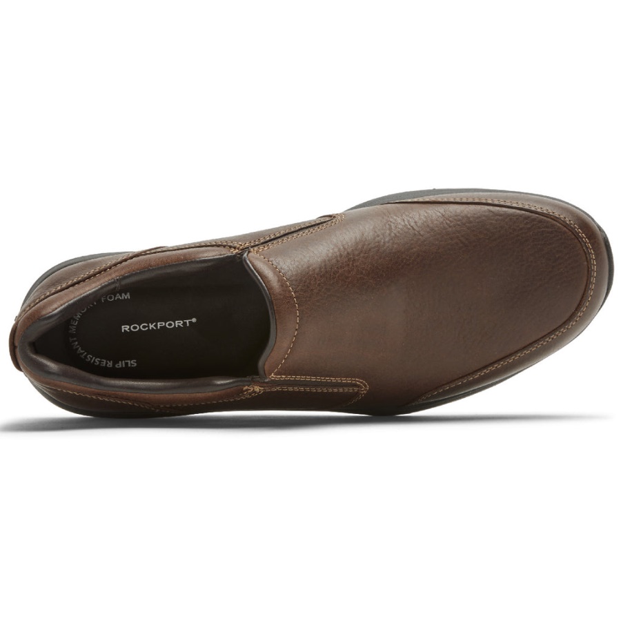 Rockport Masculino Edge Hill 2 Slip-on Duplo Gore Marrom Claro