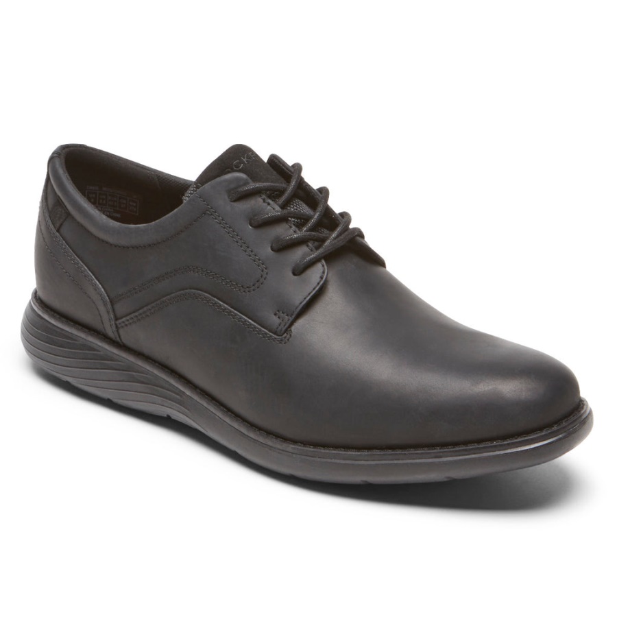 Rockport Masculino Garett Bico Liso Oxford Couro Preto