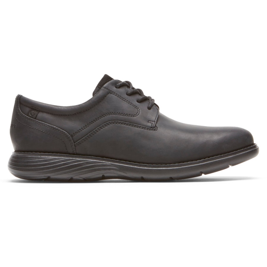 Rockport Masculino Garett Bico Liso Oxford Couro Preto
