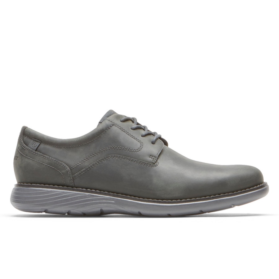 Rockport Masculino Garett Bico Liso Oxford Couro Sombra Escuro