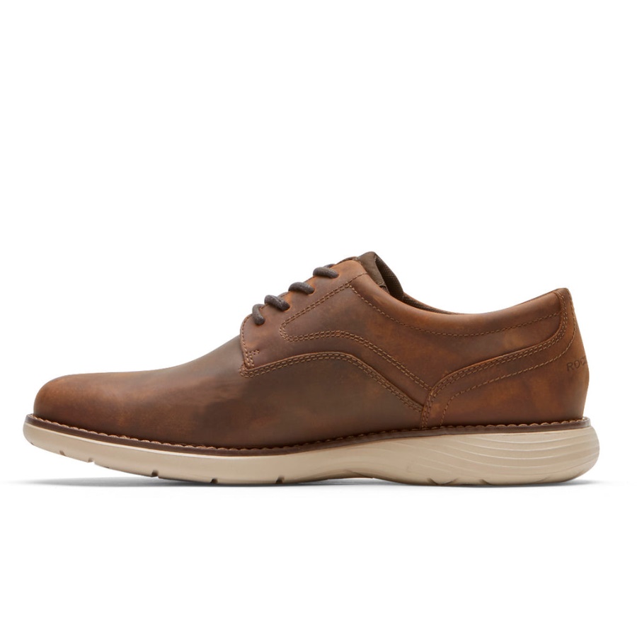 Rockport Masculino Garett Bico Liso Oxford New Tan Lea