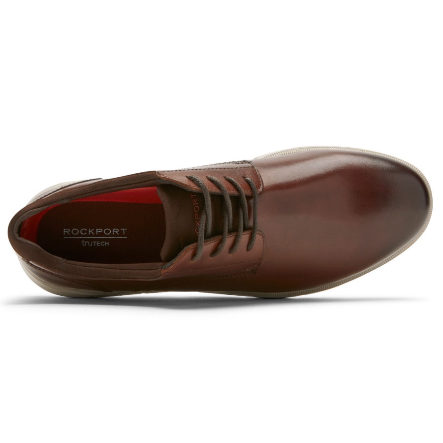 Rockport Masculino Grady Oxford Marrom Escuro
