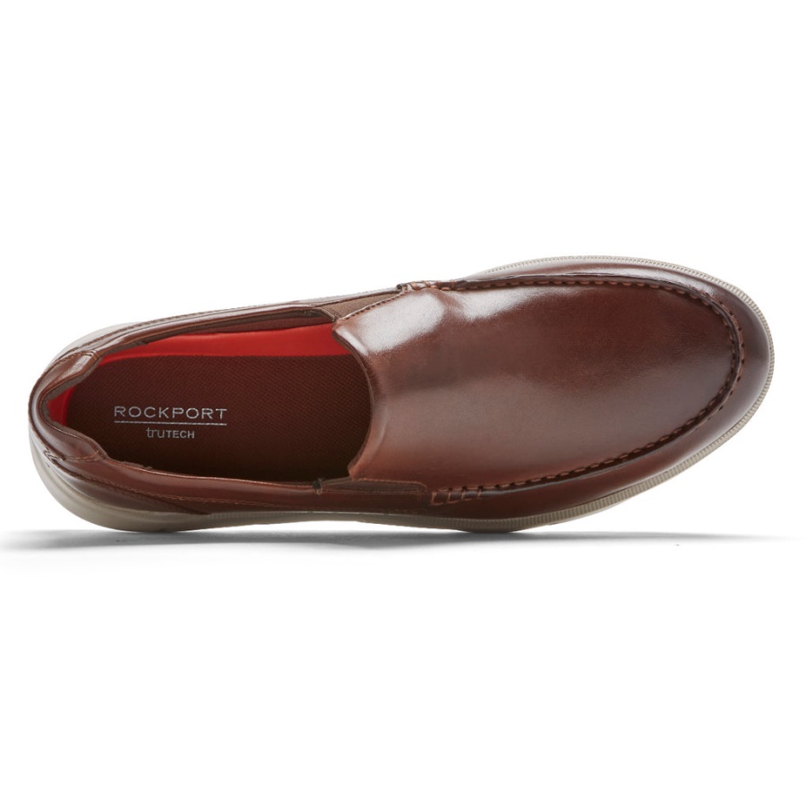 Mocassim Veneziano Rockport Masculino Cinza Escuro