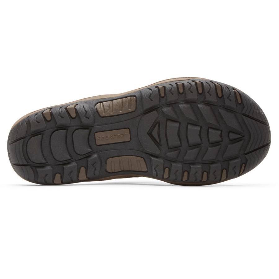 Sandália Masculina Rockport Hayes Slide Marrom