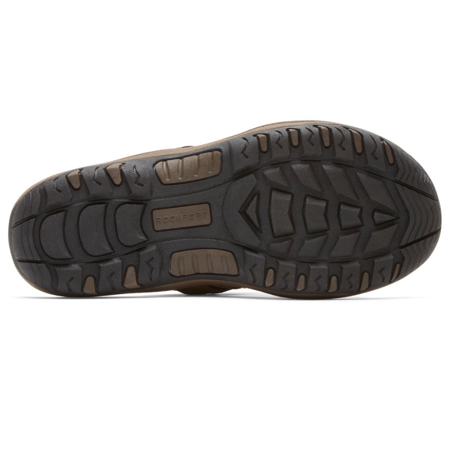 Sandália Masculina Rockport Hayes Slide Taupe