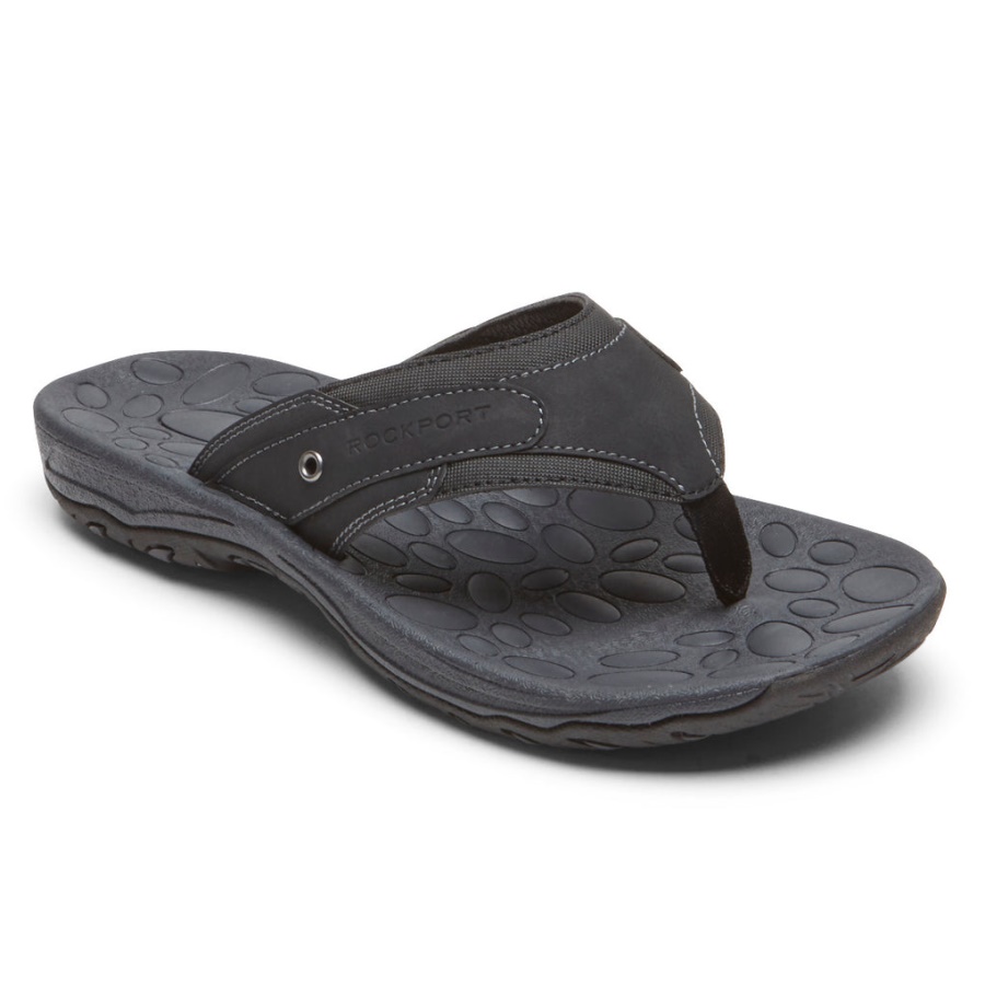 Sandália Masculina Rockport Hayes Tanga Preta