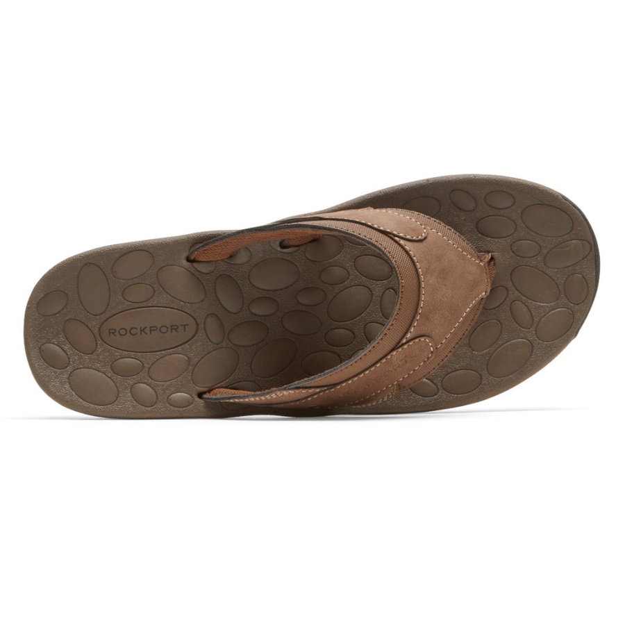 Rockport Hayes Tanga Sandália Tan Masculino