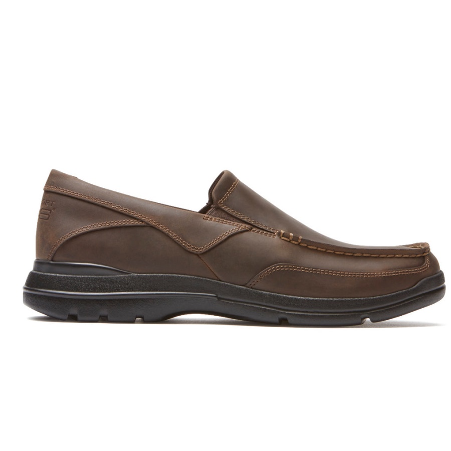 Chocolate Slip-on De Ponto De Junção Masculino Rockport