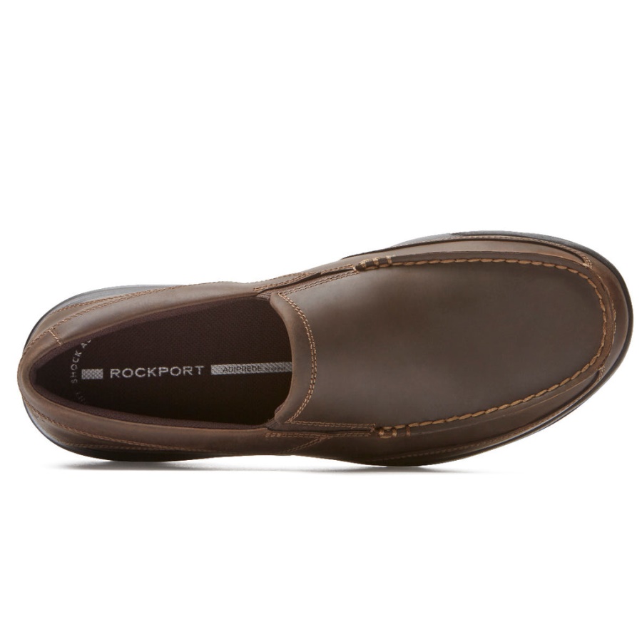 Chocolate Slip-on De Ponto De Junção Masculino Rockport