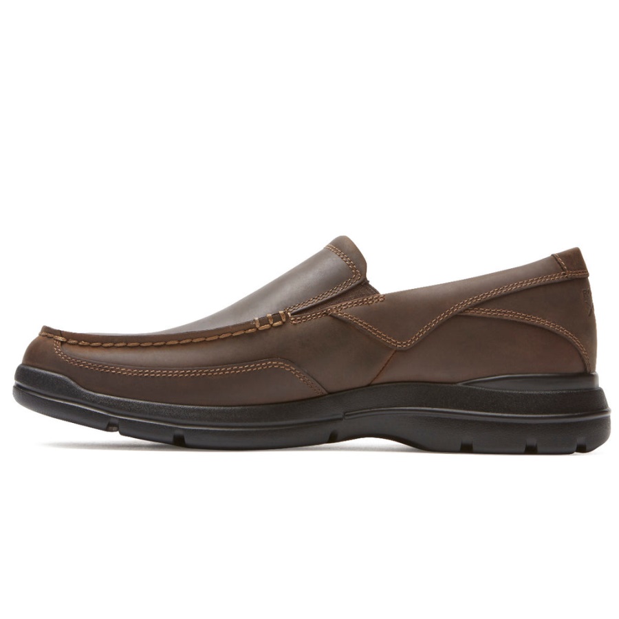 Chocolate Slip-on De Ponto De Junção Masculino Rockport