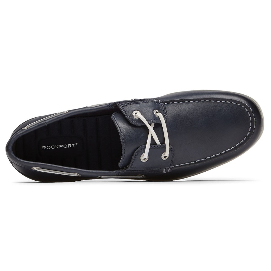 Rockport Masculino Malcom Camp Boat Sapato Novo Vestido Azul