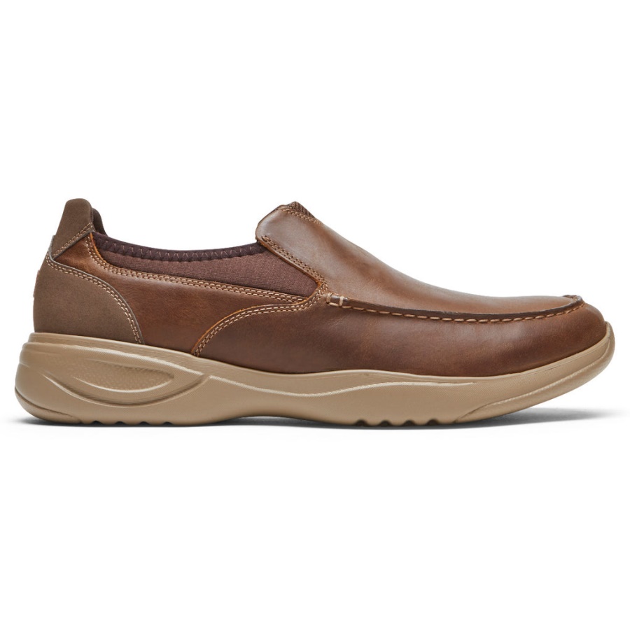 Rockport Men's Metro Path Slip-on Sorrel Leather Suede