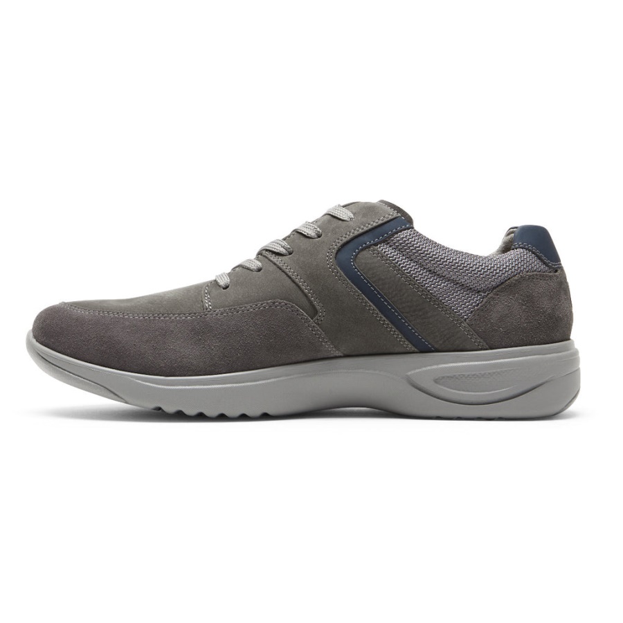 Rockport Men's Metro Path Sneaker Steel Grey Nubuck Suede