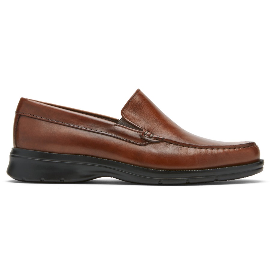 Mocassim Masculino Veneziano Rockport Palmer Conhaque Antigo