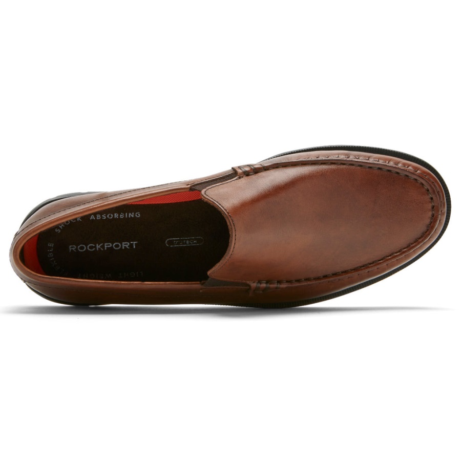 Mocassim Masculino Veneziano Rockport Palmer Conhaque Antigo
