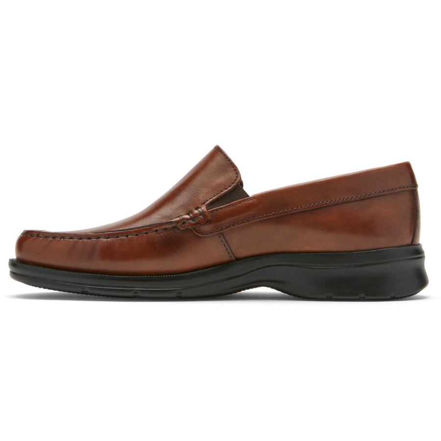 Mocassim Masculino Veneziano Rockport Palmer Conhaque Antigo