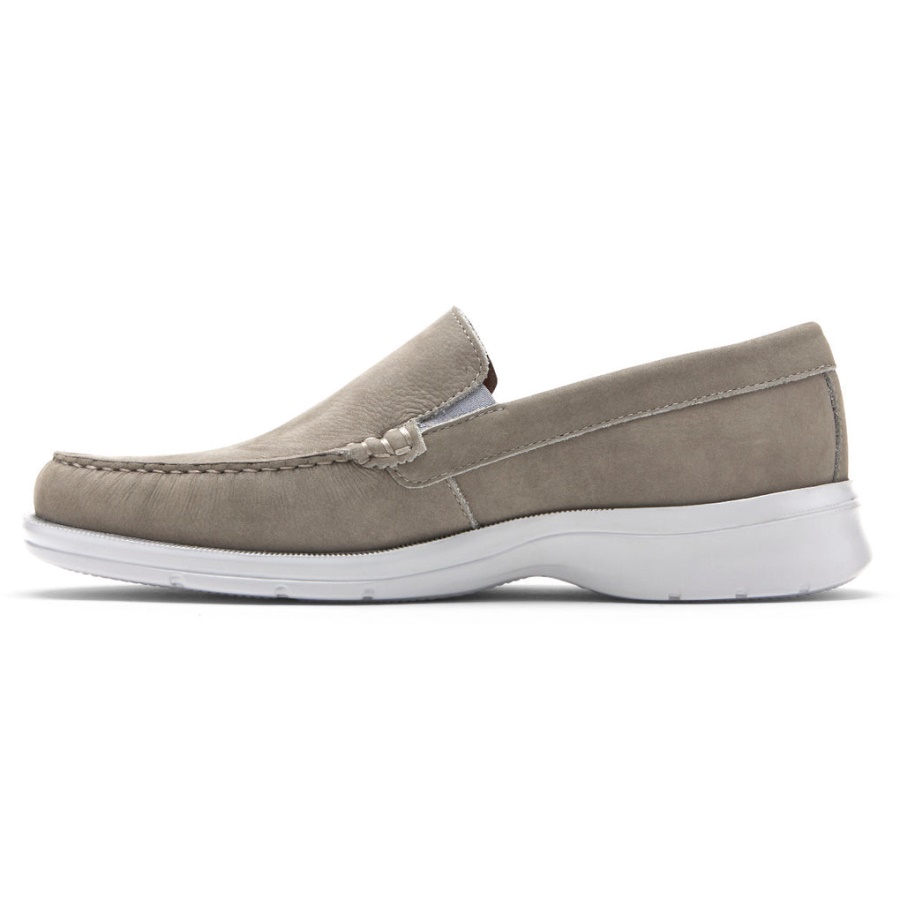 Mocassim Masculino Veneziano Rockport Palmer Cinza Nubuck