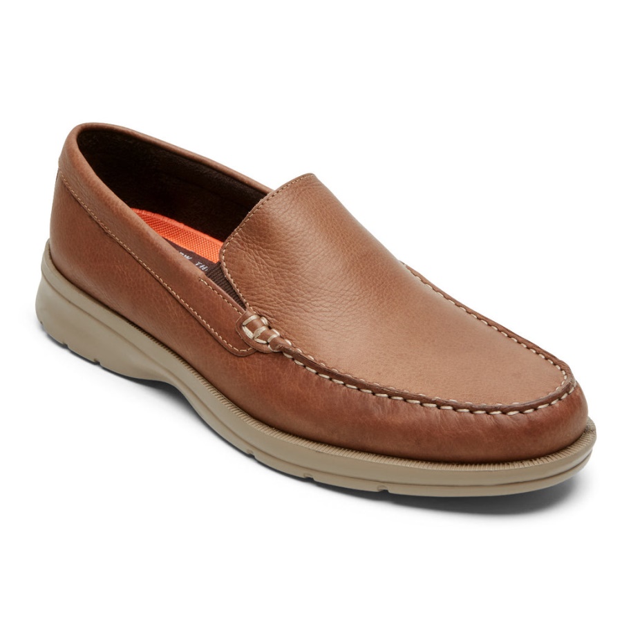 Mocassim Masculino Rockport Palmer Veneziano Bronzeado