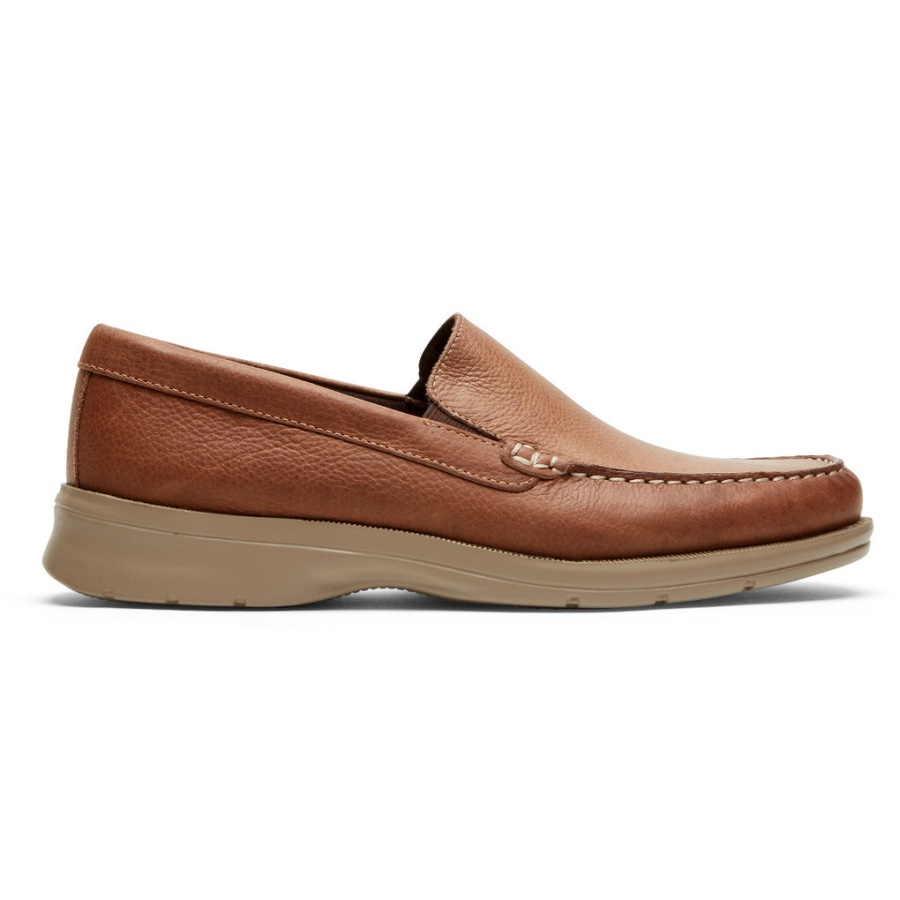 Mocassim Masculino Rockport Palmer Veneziano Bronzeado