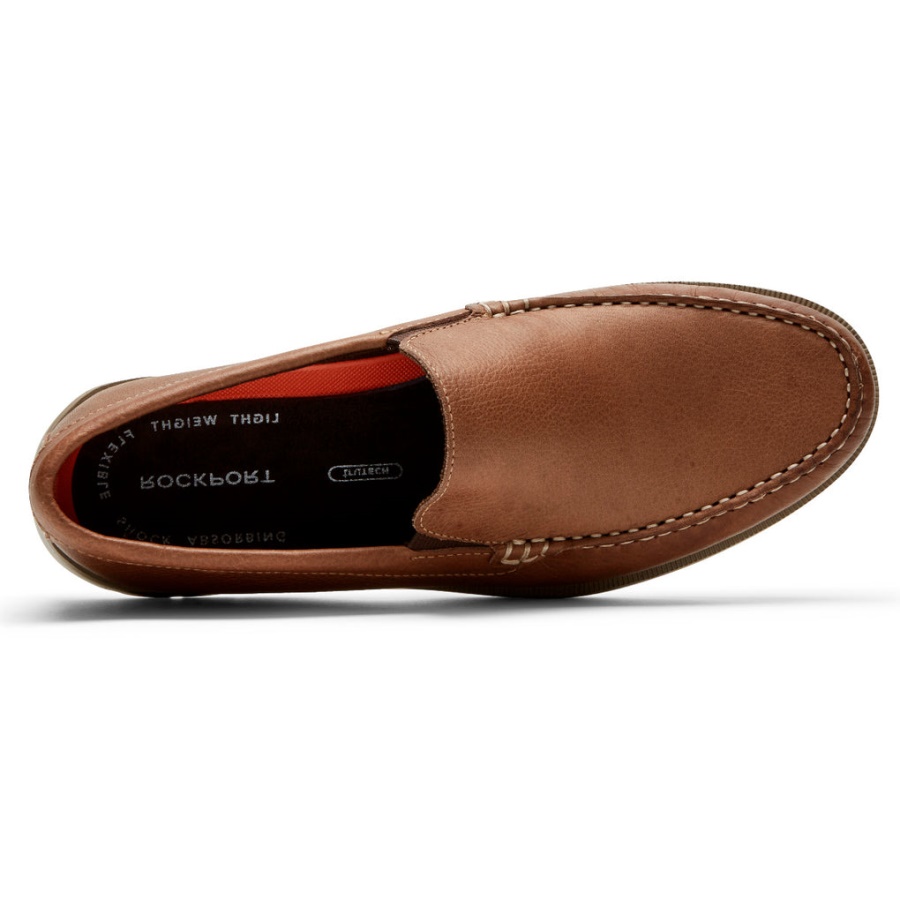 Mocassim Masculino Rockport Palmer Veneziano Bronzeado