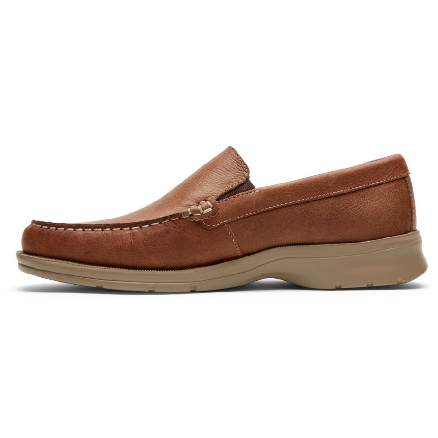 Mocassim Masculino Rockport Palmer Veneziano Bronzeado