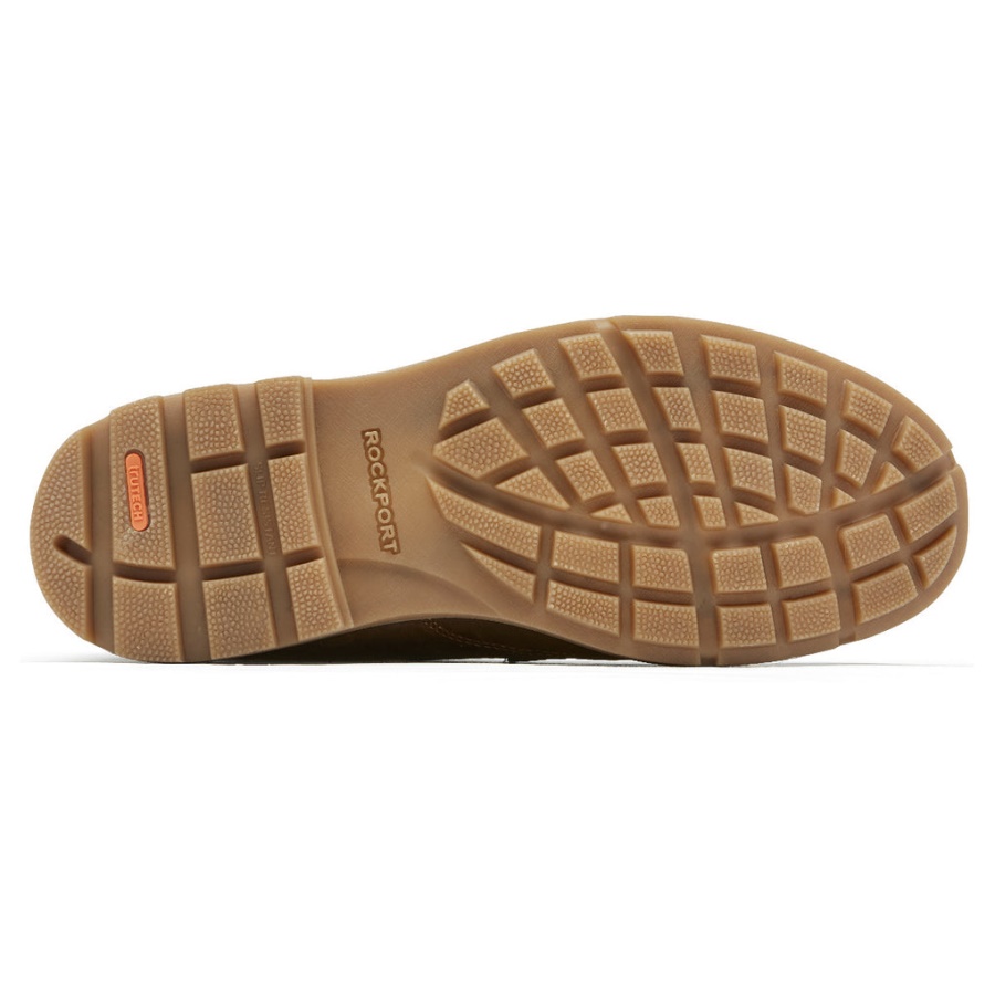 Bota Moc Impermeável Masculina Rockport Patten Boston Tan Couro