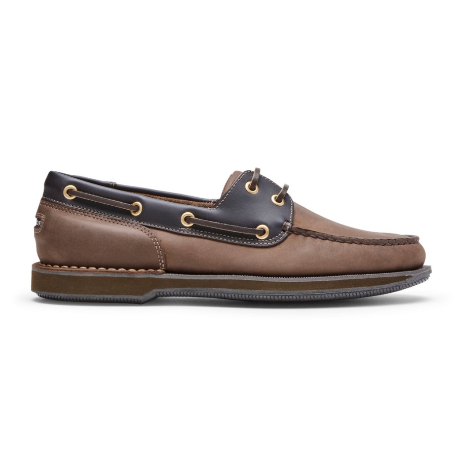 Rockport Masculino Perth Boat Sapato Casca De Chocolate