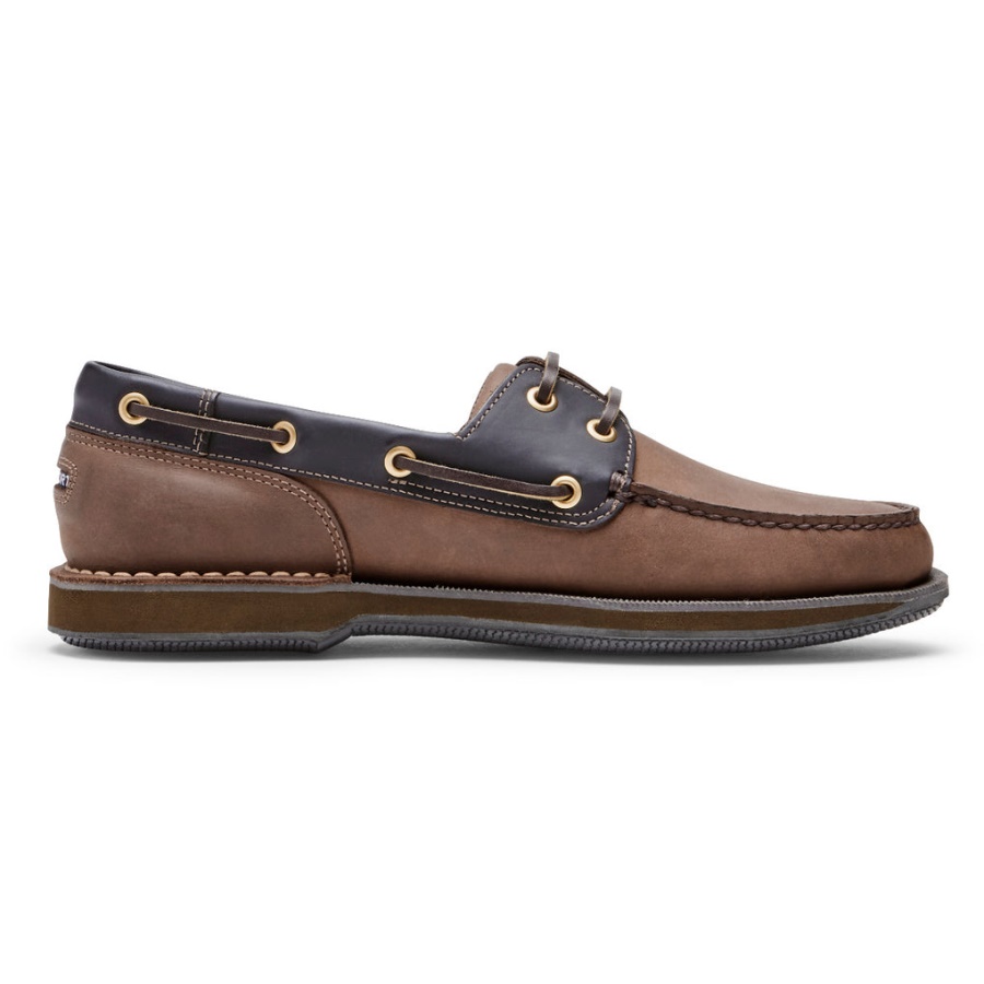 Rockport Masculino Perth Boat Sapato Casca De Chocolate