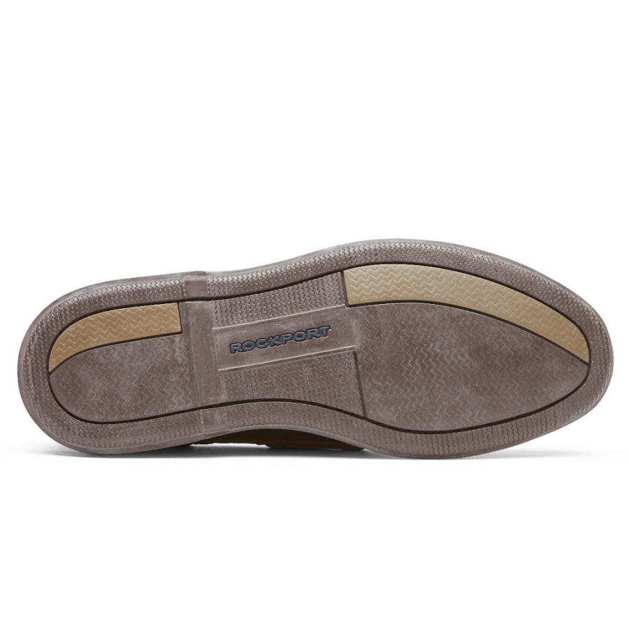 Sapato Rockport Masculino Perth Boat Marrom Escuro Pull Up