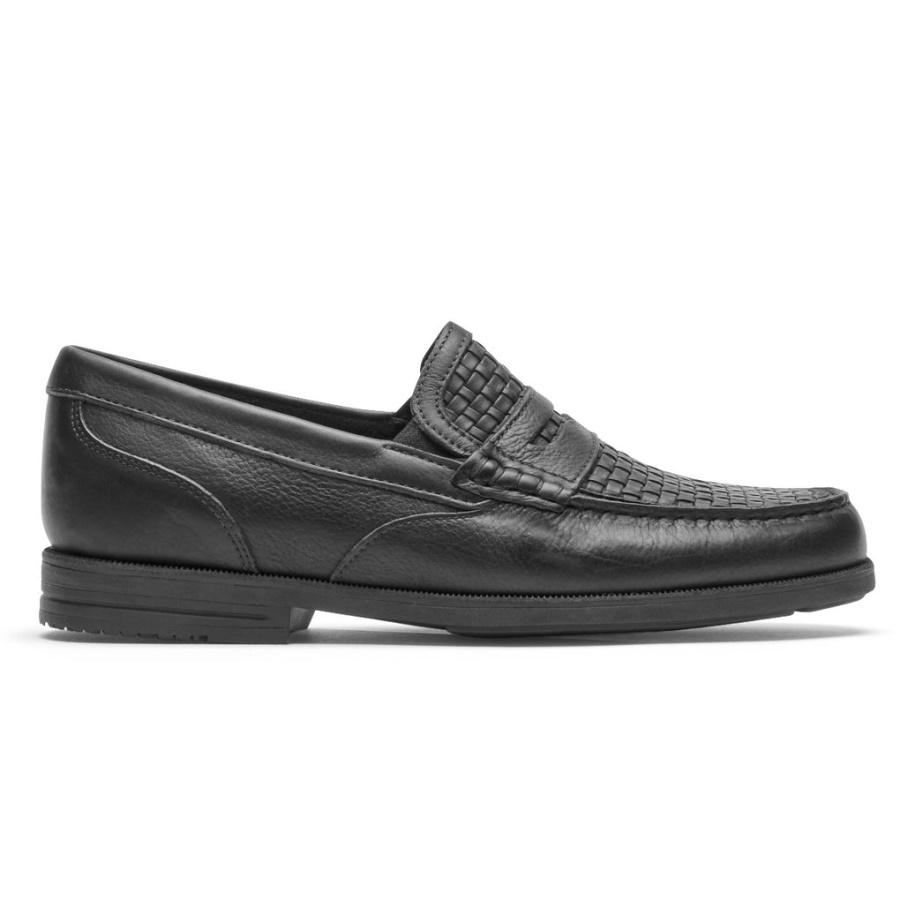 Mocassim Masculino Rockport Preston Penny Tecido Preto